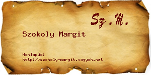 Szokoly Margit névjegykártya