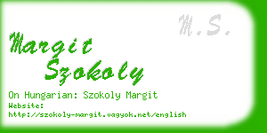 margit szokoly business card